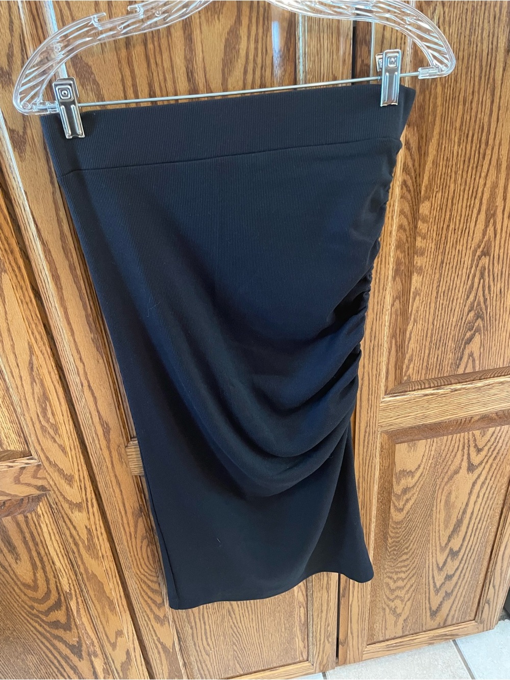 Michael Stars Black Ruched Pencil Skirt